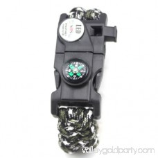 LED Light Outdoor Survival Camo Paracord Bracelet Flint Fire Starter Compass NEW (Orange)